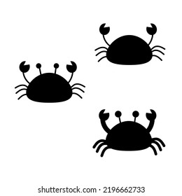 Crab in silhouette style. Vector illustration