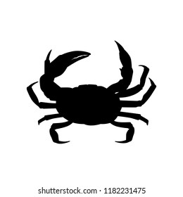 Crab silhouette vector. Animal in black and white concept.