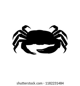 Crab silhouette vector. Animal in black and white concept.
