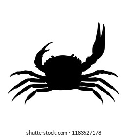 Crab silhouette vector. Animal in black and white concept.