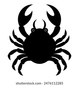      Crab silhouette vector art illustration.
