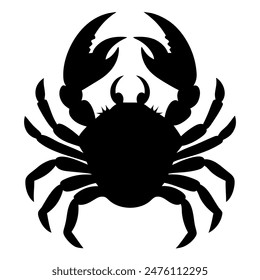      Crab silhouette vector art illustration.
