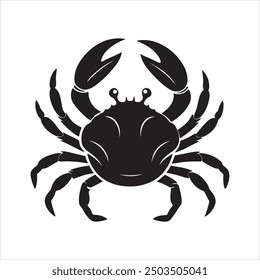 A crab silhouette vector art illustration