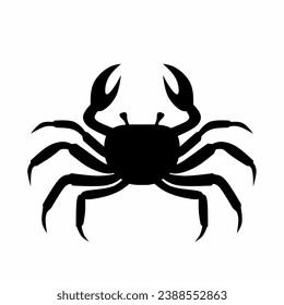 Crab silhouette vector. Crab silhouette can be used as icon, symbol or sign. Crab icon vector for design of ocean, undersea or marine