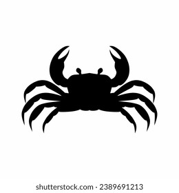 Crab silhouette vector. Crab silhouette can be used as icon, symbol or sign. Crab icon vector for design of ocean, undersea or marine