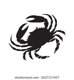 Crab Silhouette vector icon isolated on white background