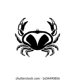 crab silhouette. vector illustration of crab