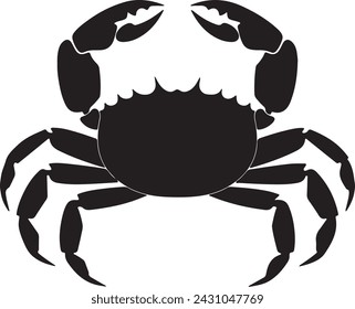 Crab Silhouette Vector Illustration White Background