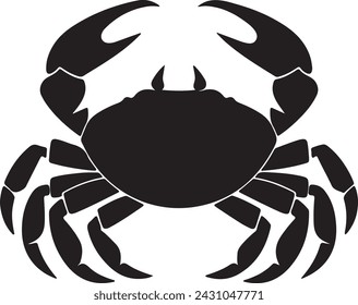 Crab Silhouette Vector Illustration White Background