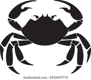 Crab Silhouette Vector Illustration White Background