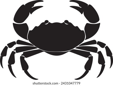 Crab Silhouette Vector Illustration White Background