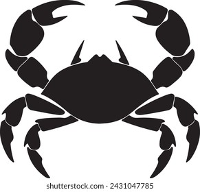 Crab Silhouette Vector Illustration White Background