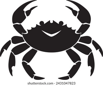 Crab Silhouette Vector Illustration White Background