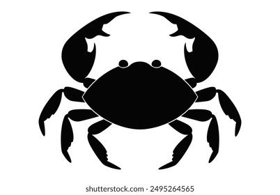 Krabbe Silhouette Vektorgrafik isoliert auf einem weißen Hintergrund, Meer Krabbe schwarz Silhouette Clipart 