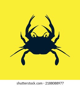 Crab silhouette vector logo design.