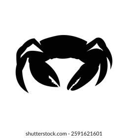 Crab silhouette vector on white background in illustration