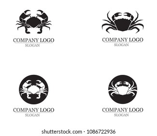 crab silhouettes on the white background icons app