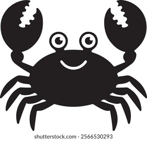 Crab Silhoutte icon,Crab Vector art isoleted white background.