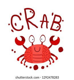 crab simple children's vector illustration