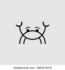 Crab simple line-art logo design