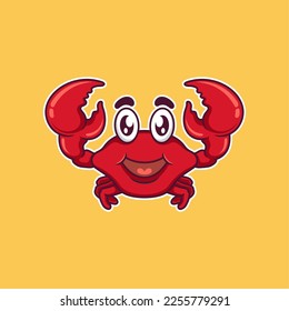 crab simple logo for symbol or icon