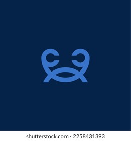 crab simple logo for symbol or icon