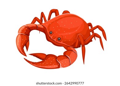 crab simple vector design isolated on the white background.delicious sea food concept clip art vector illustration.