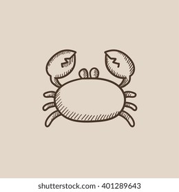 Crab Sketch Icon.