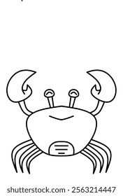 crab sketch illustration for coloring book