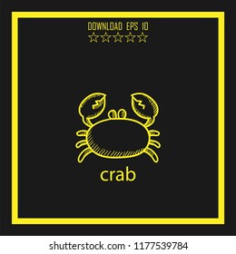 crab  sketch vector icon
