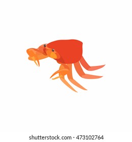 Crab with small claws icon in cartoon style isolated on white background. Crustaceans symbol