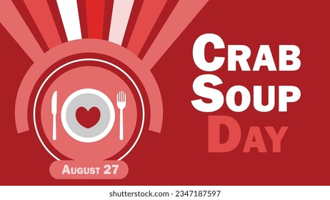 Diseño de banner vector del Día de la Sopa de Cangrejo. Feliz Día de la Sopa del Cangrejo, moderna ilustración de afiche gráfico mínimo.