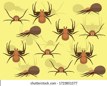 Crab Spider Cartoon Character Vector Seamless Background Wallpaper-01