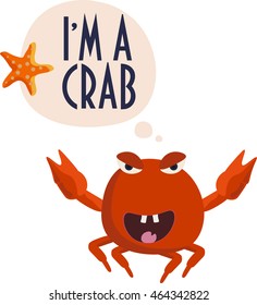 Crab Starfish Vector Crab Illustration Cartoon Stock Vector (Royalty ...