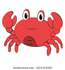 crab style line and color cute doodle illustration