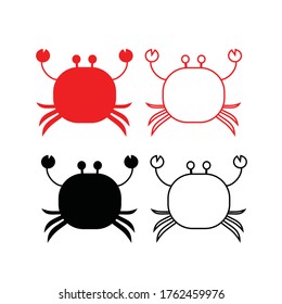 crab summer beach icon vector