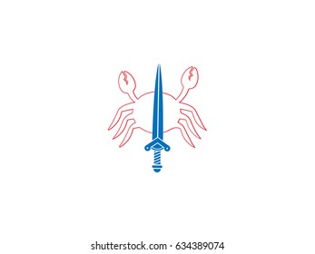 Crab and Sword logo design