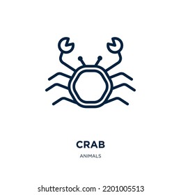 crab symbol icon from animals collection. Thin linear crab symbol, sea, crab outline icon isolated on white background. Line vector crab symbol sign, symbol for web and mobile