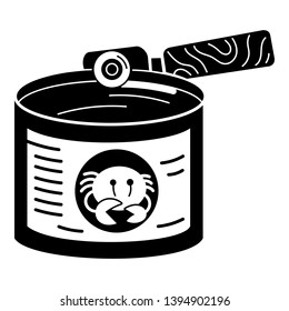 Crab tin can icon. Simple illustration of crab tin can vector icon for web design isolated on white background