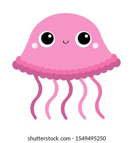 Crab toy icon. Big eyes, claws. Cute cartoon kawaii funny baby character. Sea ocean animal collection. Flat design. Kids print. White background. Isolated. Vector illustration