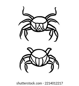 Crab Traditional Tribal Tattoo Design Vector