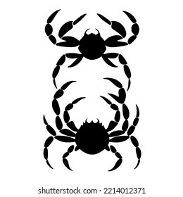 Crab Traditional Tribal Tattoo Design Vector