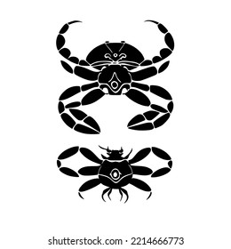 Crab Traditional Tribal Tattoo Design Vector