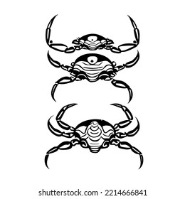 Crab Traditional Tribal Tattoo Design Vector