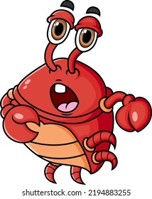 The crab is trying for sing and the sound very deep of illustration