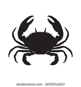 Crab Vektor Kunst in Schwarz Silhouette Stil