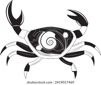 crab vector art image,
simbol, ethnic,tattoo,art