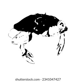 Crab vector black and white for illustration, design and logo
