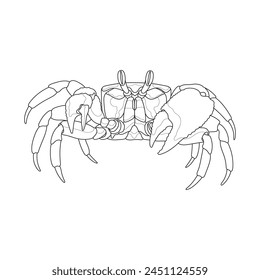 Cangrejo. Imagen en blanco y negro de Vector.