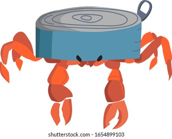 Crab vector with canned trash